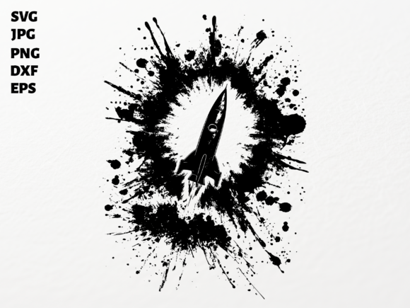 A Rocket's Ink Trail: A Design Asset for Bold Editorial Graphics