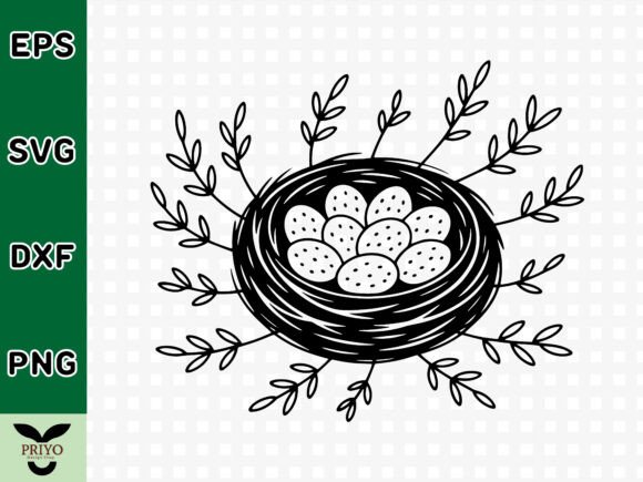 Bird Nest with Spotted Eggs SVG – Crafts & Graphics