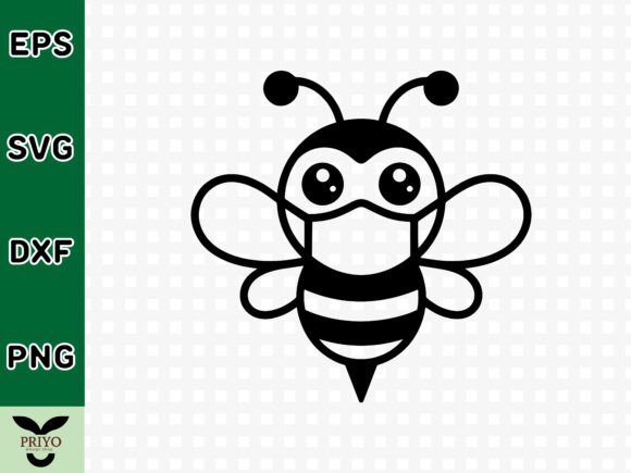 Bumble Bee Wearing Face Mask SVG: Smart Graphics for Crafts