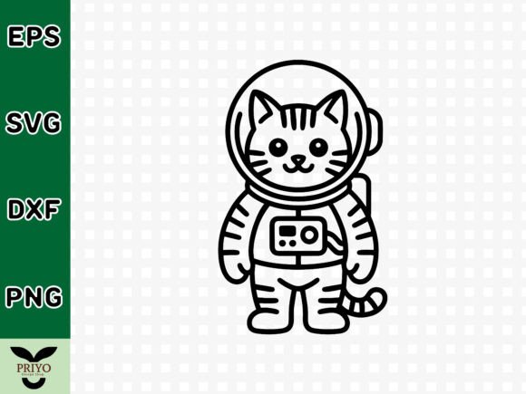 Cute Cat Astronaut SVG: Playful Graphics for Crafts & Branding