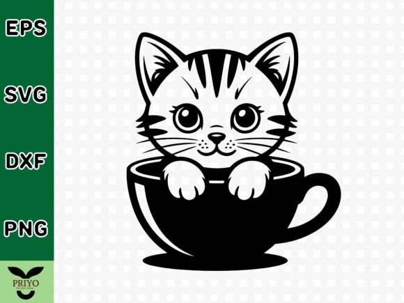 Cute Cat in Cup SVG: Graphics & Crafts Review