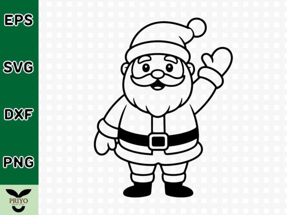 Cute Santa Claus Waving Hand SVG: Graphics & Crafts