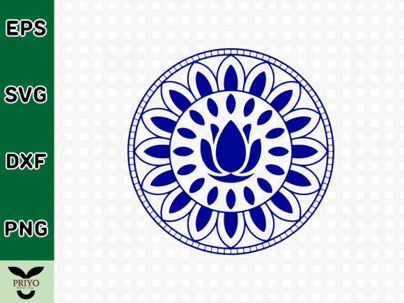 Lotus Mandala Circle SVG for Crafts & Graphics